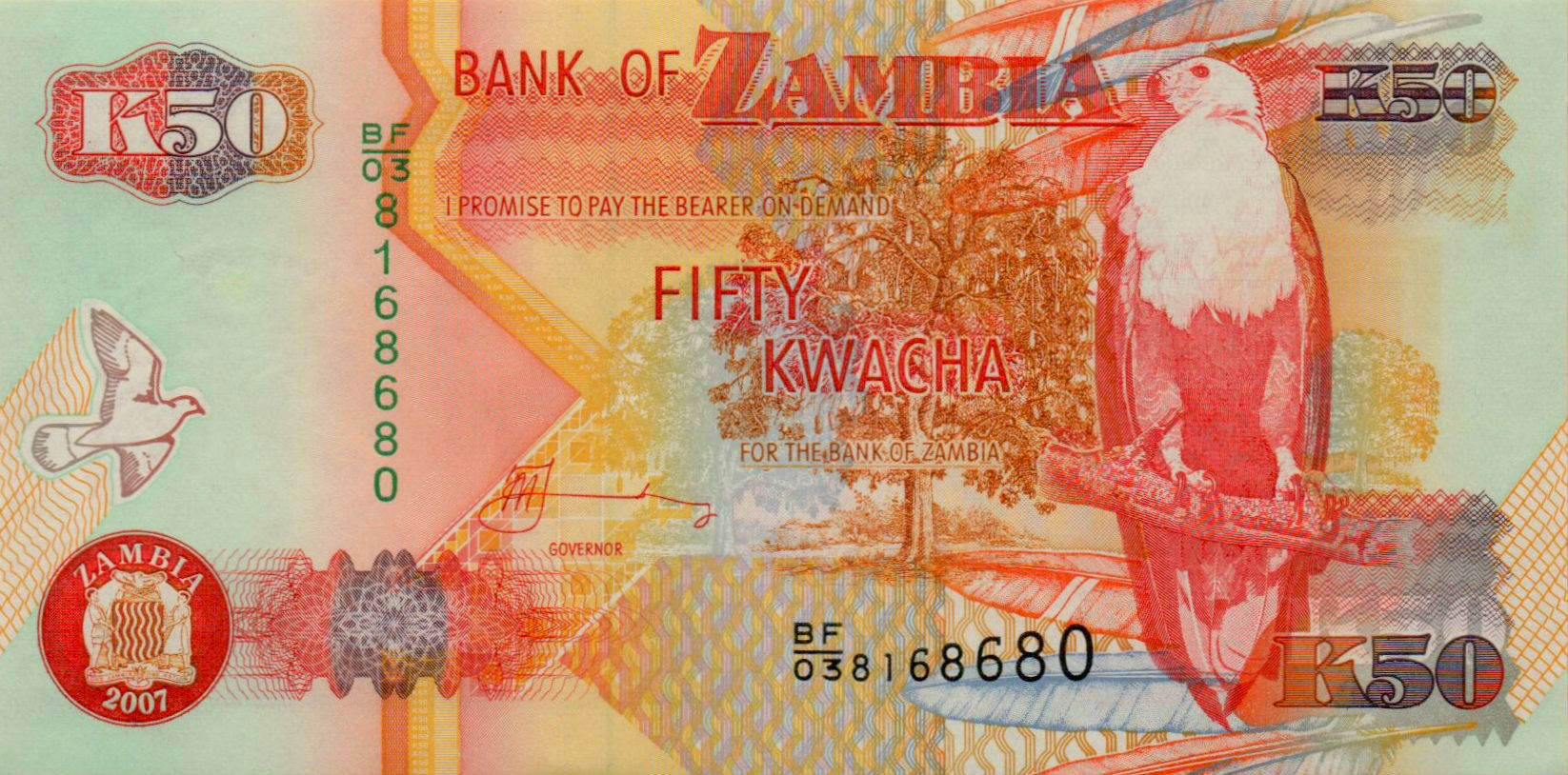 Zambia 50 2007 UNC P-37/f